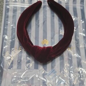 Lele Sadoughi Deep Red Velvet Headband